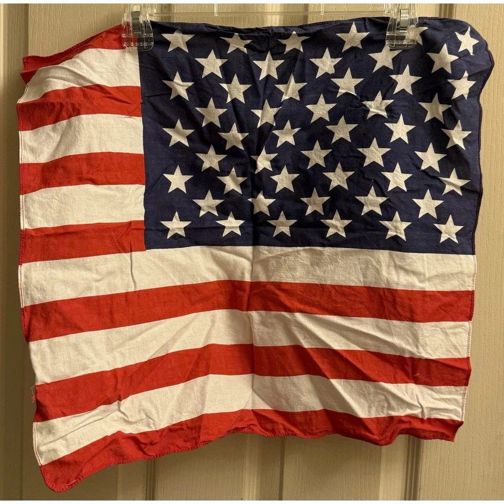 Vintage United States of America Flag Bandana Red White Blue Handkerchief 19